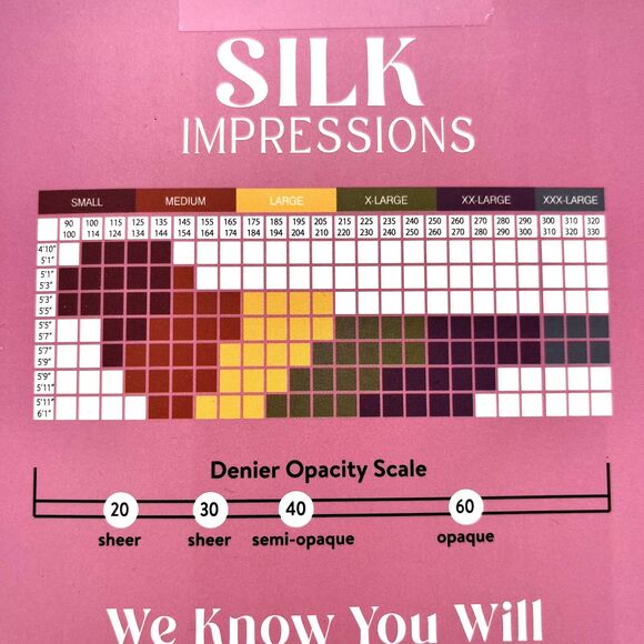 NEW SILK Impressions Rich Tan Sheer Medium Support Pantyhose XL 30 Denier 2pr - Picture 3 of 4